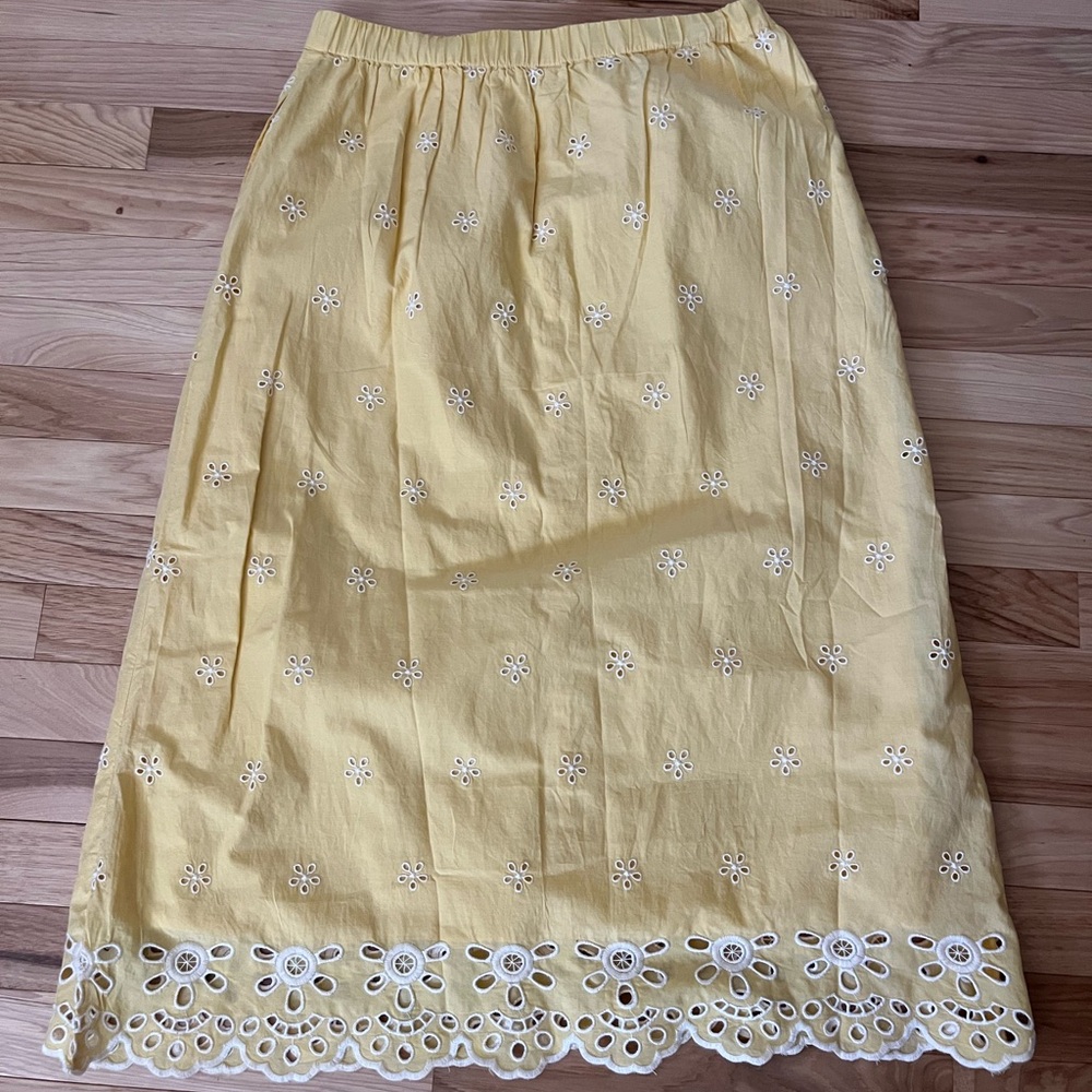 Old Navy Sunny Yellow Floral Midi Skirt